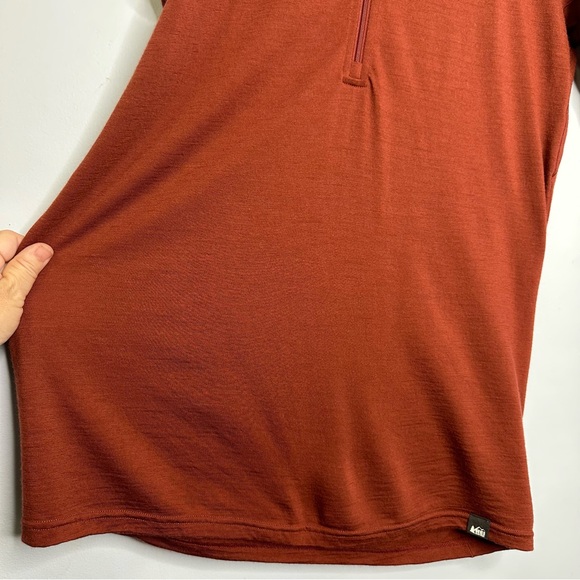 REI Co-Op Merino 185 Long Sleeve 1/2 Zip Base Layer Top In Smoked Paprika M - Picture 4 of 16